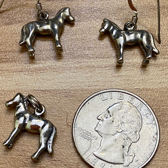 925 sterling silver horse earrings! & pendant! - Picture 8 of 8